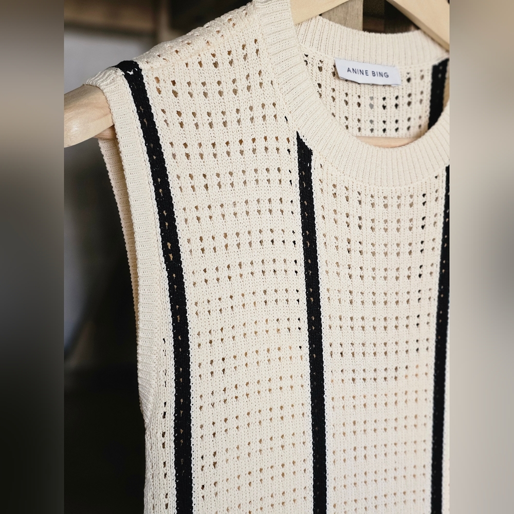 ANINE BING Lanie Cream Crochet Mini Dress XS - Picture 4 of 14